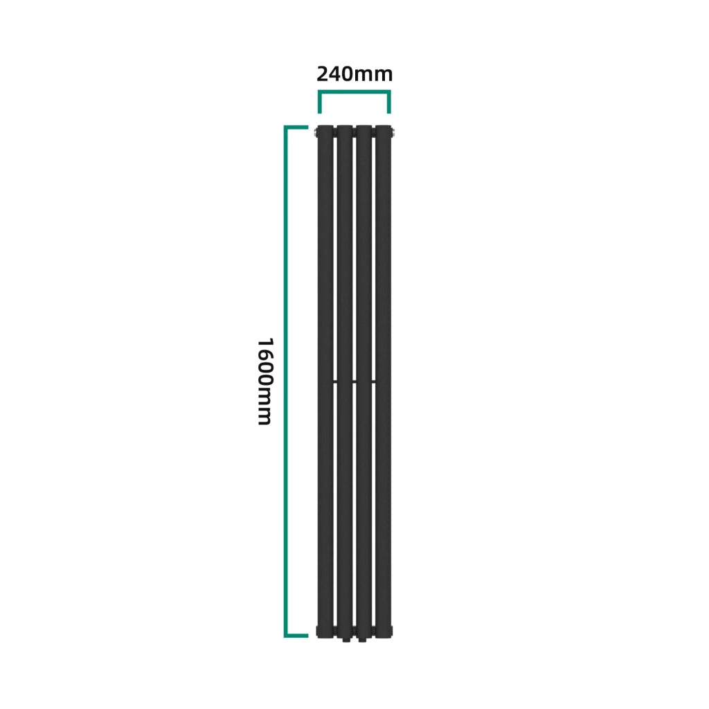 Radiatore a doppio pannello 812 watt acciaio 160 x 24 cm nero 03_0010488
