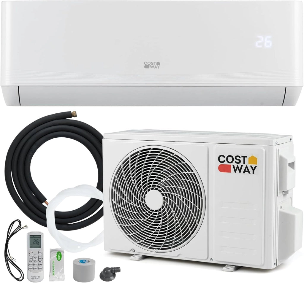 Climatizzatore Monosplit, Condizionatore Split con Pompa di Calore, Tecnologia Inverter, Flusso d’aria 4D con 8 Velocità, Funzione di Autopulizia e Timer di 24 ore (12000BTU, 3,4kW)