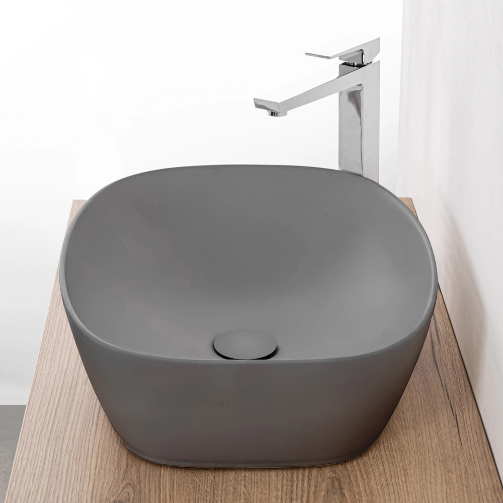 Lavandino da appoggio ovale 50x38 cm grigio scuro opaco Tokyo