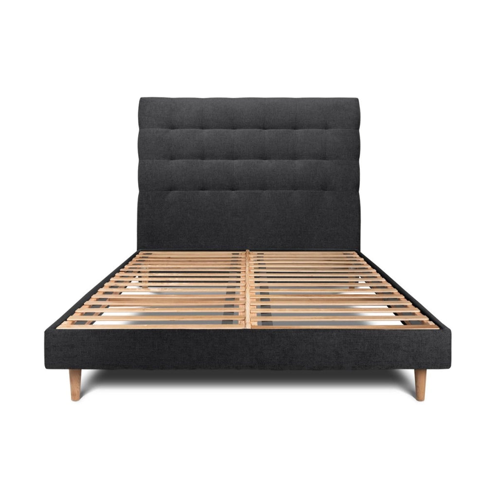 Letto 140x190 cm con testata imbottita - Tessuto Tela opaca