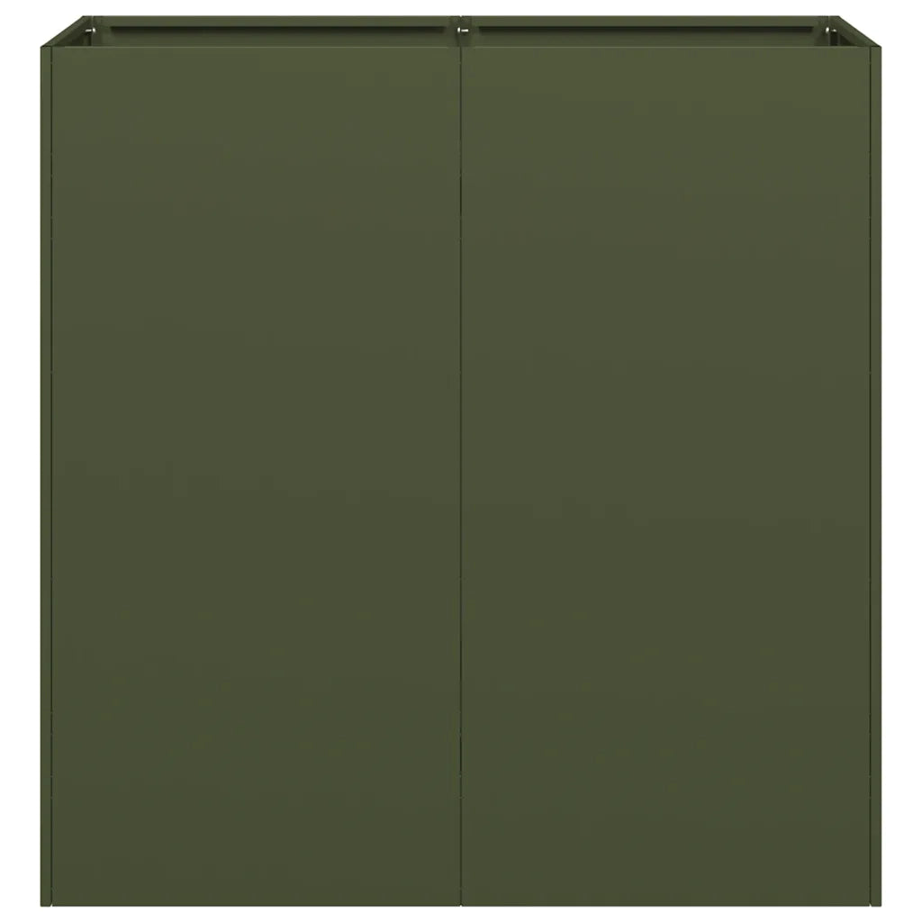 Fioriera Verde Oliva 80x40x80 cm in Acciaio Laminato a Freddo 860713
