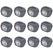 Faretto Solare Esterno con LED Forma Pietra 12 pz cod mxl 72810