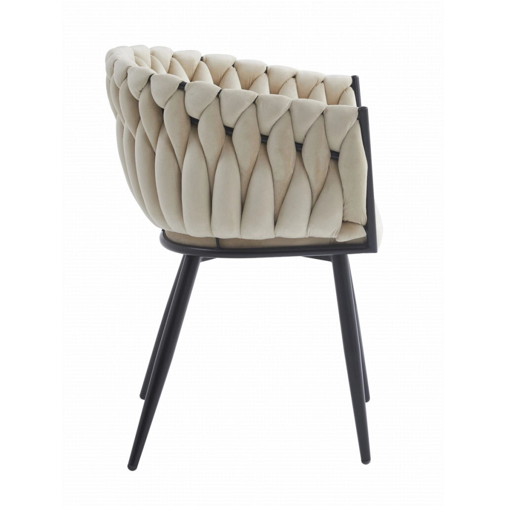 Set di 2 sedie Orion in velluto beige e metallo nero