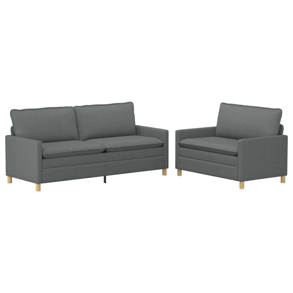 Set di divani 2 pz Grigio Scuro Tessuto 3417120