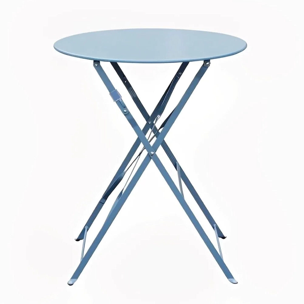 Set 3 Pezzi Giardino Tavolo 2 Sedie da Bistrot Pieghevole Modello Parigi Azzurro