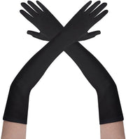 Maniche per donne in seta lunga - Maniche classiche da sera - Stile anni '20 - Costume - Carnevale/Halloween - Maniche elastiche 52 cm