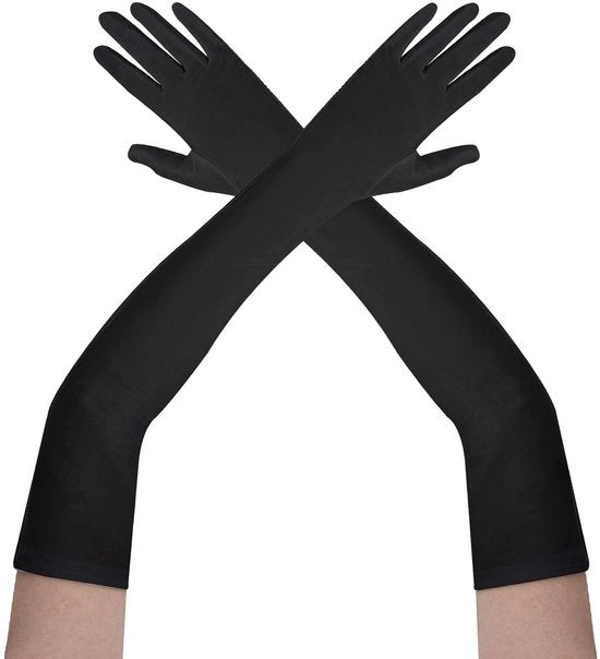 Maniche per donne in seta lunga - Maniche classiche da sera - Stile anni '20 - Costume - Carnevale/Halloween - Maniche elastiche 52 cm