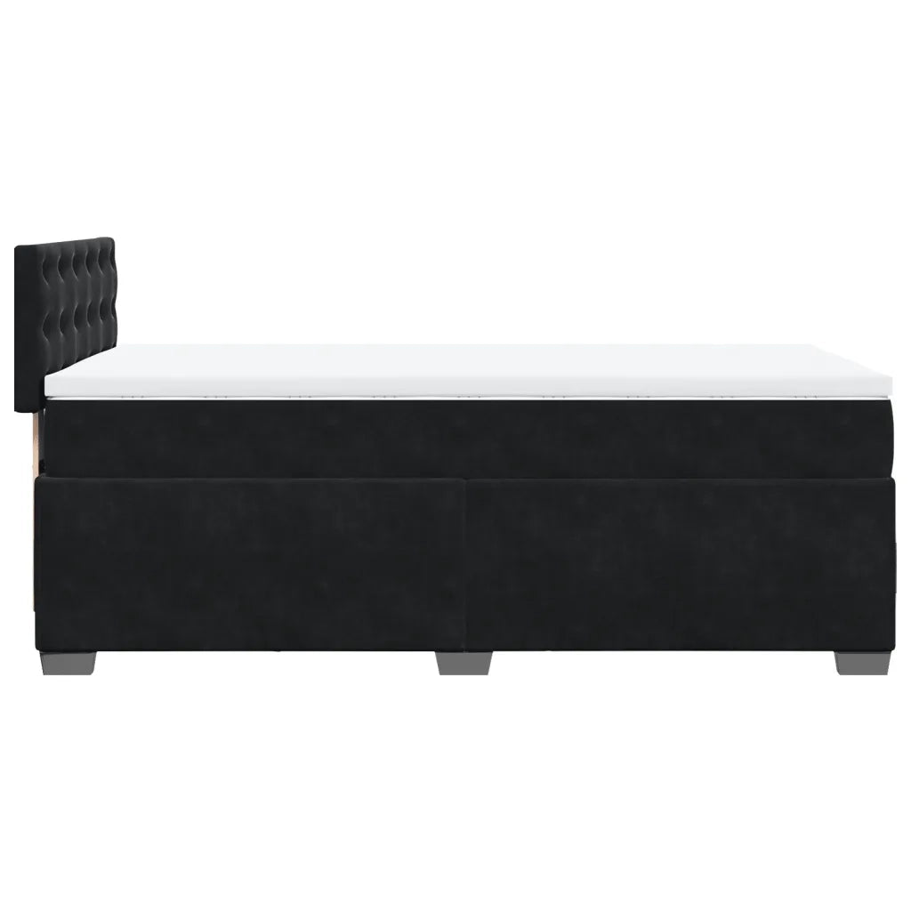 Giroletto a Molle con Materasso Nero 90x190 cm in Velluto 3288488