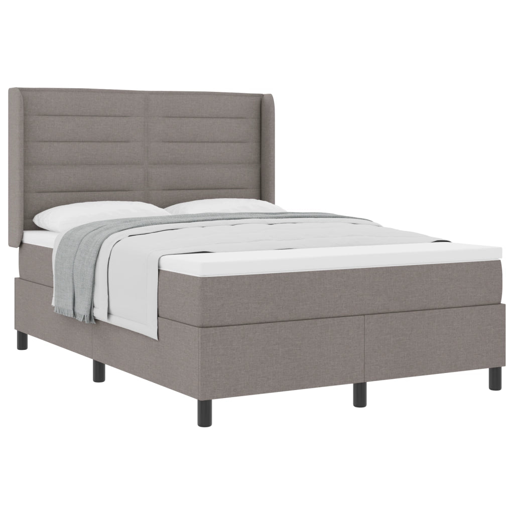 Letto con Materasso Taupe 140x190 cm Tessuto