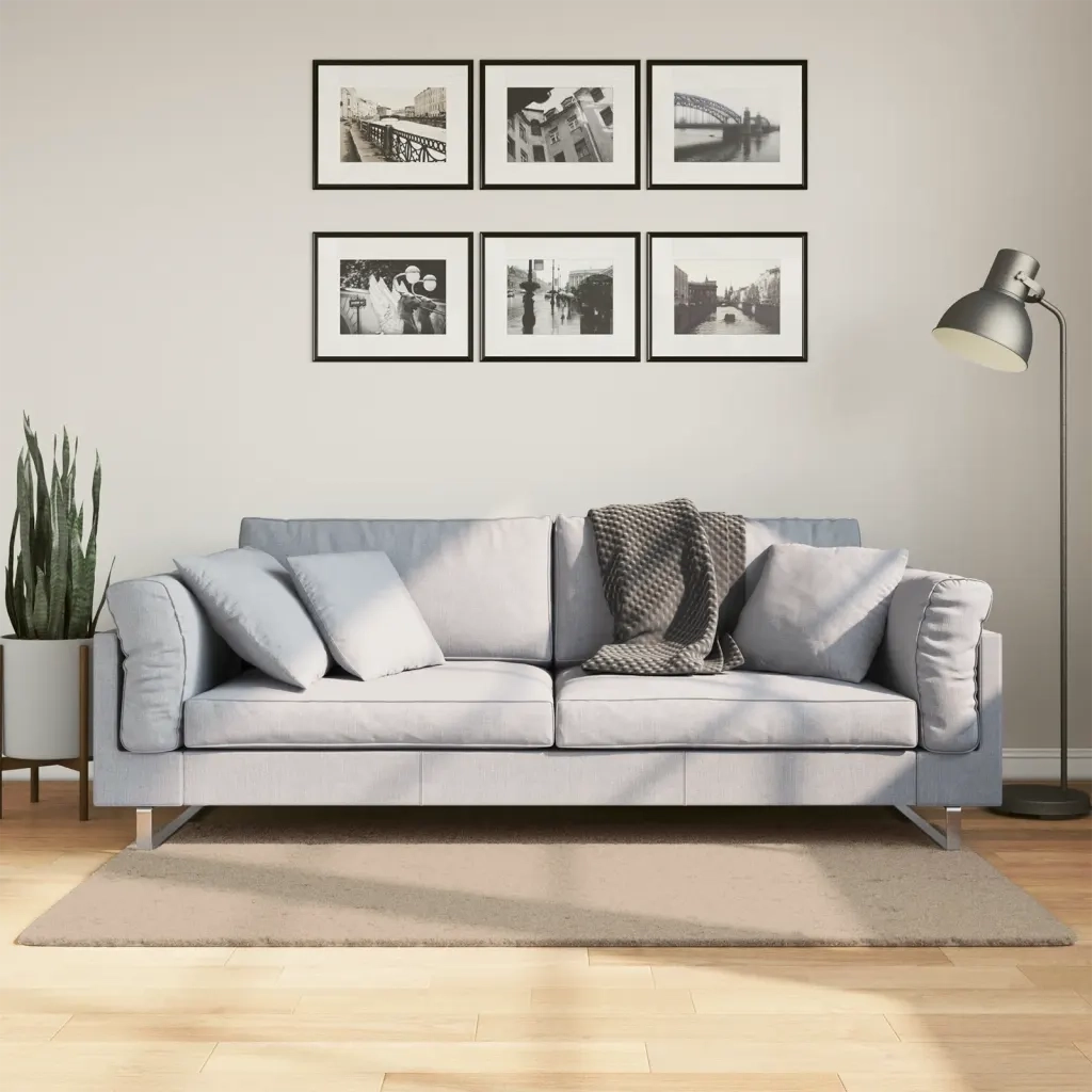 vidaXL Tappeto a Pelo Corto HUARTE Morbido e Lavabile Sabbia 80x150 cm