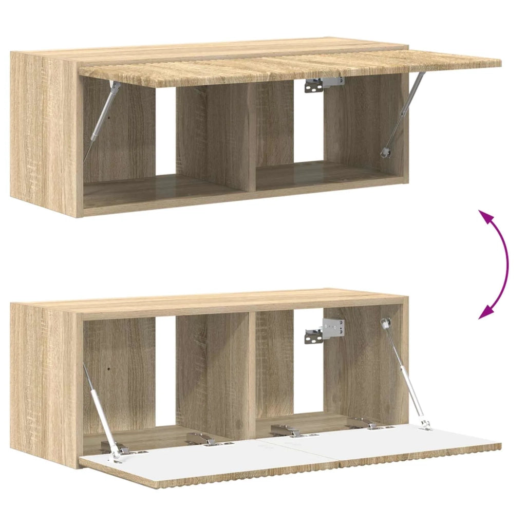 Set di Mobiletto da TV a Parete 4 pcs Rovere Sonoma