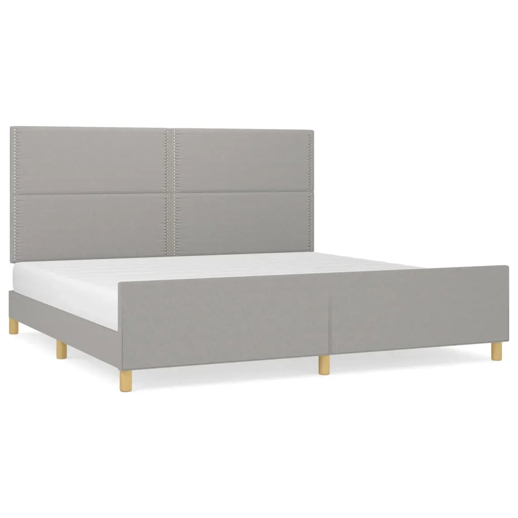 Giroletto senza Materasso-Struttura Letto Grigio Chiaro 200x200 cm Tessuto 178363