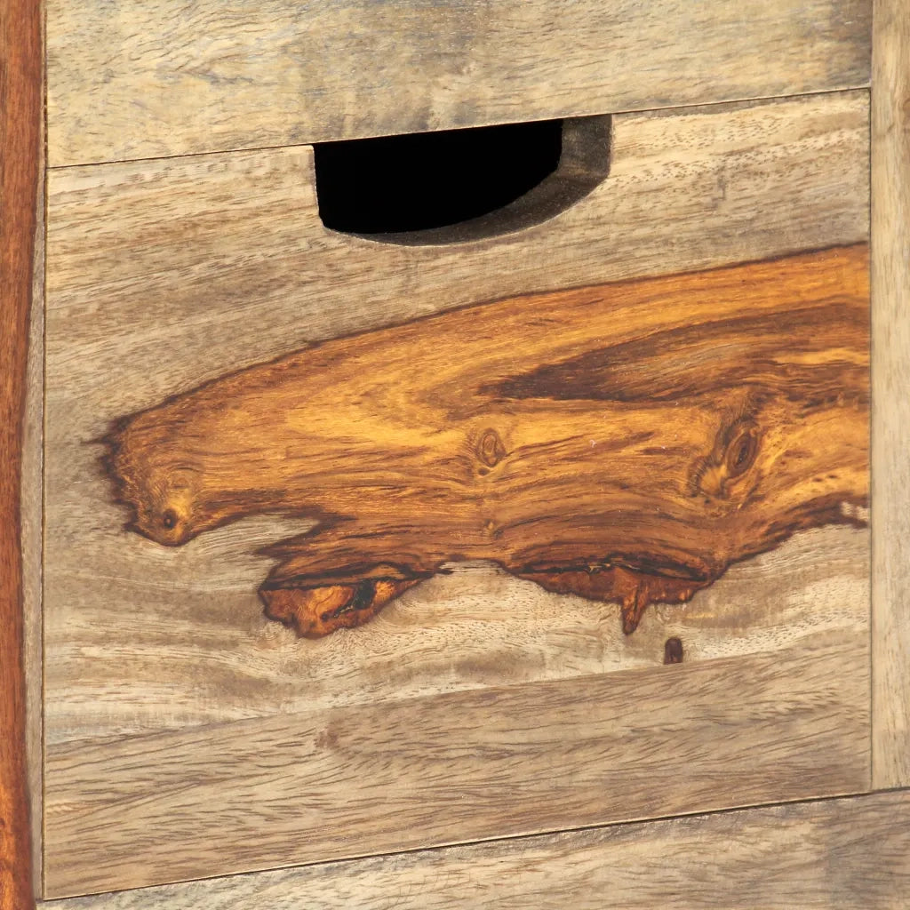 Credenza Grigia 100x30x50 cm in Legno Massello di Sheesham cod mxl 15561