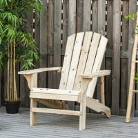 Poltrona da Giardino, Poltrona da Esterno, in Legno Massiccio di Abete Effetto Invecchiato, per Giardino, Terrazza e Balcone, 78L x 89P x 88H cm, Naturale