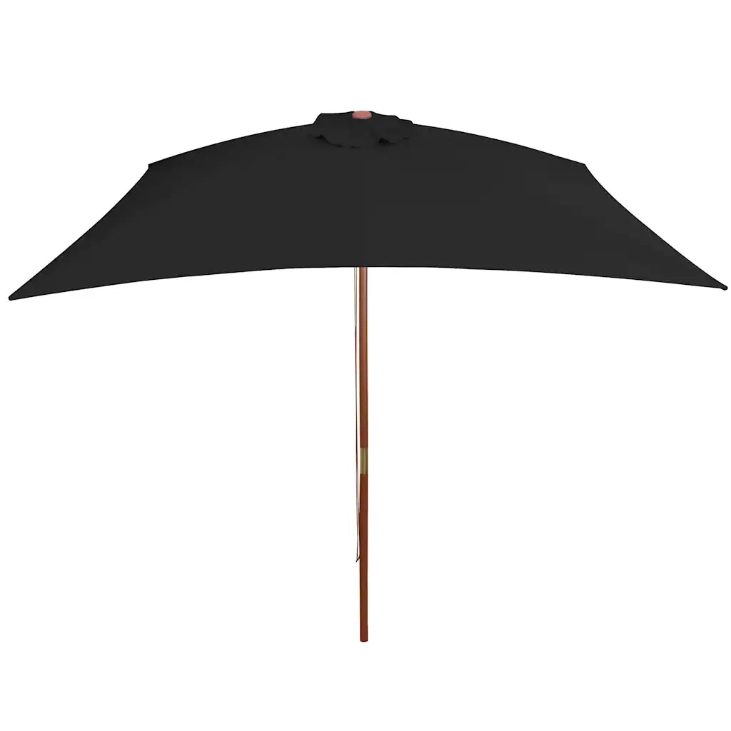Ombrello | Parasolne da Giardino con Palo in Legno Nero 200x300 cm