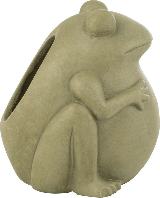 Vaso per fiori J-Line - ceramica - verde - grande - Ø 27 cm