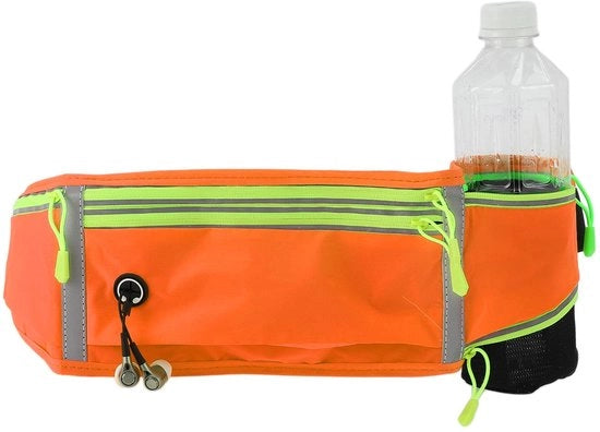 Sacca Sportiva Impermeabile - Flessibile - Porta Bicchieri - Strisce Riflettenti - Duraturo - Adatto per Corsa/Fitness - Sacca da Spalle