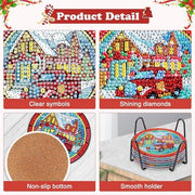 Kit di dipintura per base di Natale con albero di Natale, cervi e fiori su camion rossa - Set di costine da tavolo per decorazione di casa e arredamento di interni con tema Natale