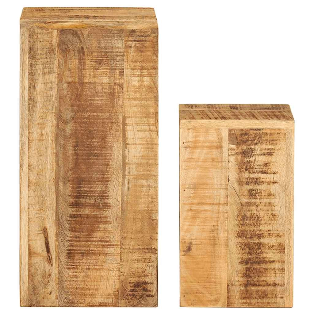 Portavasi mobili per fiori set da 2 legno massello di mango marrone 02_0045341