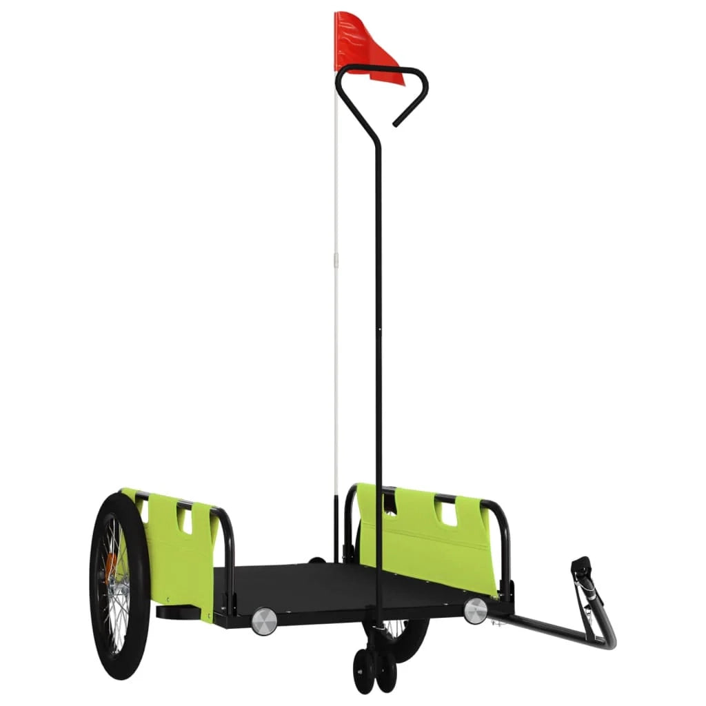 Rimorchio per trasporto biciclette tessuto Oxford ferro verde 02_0044189