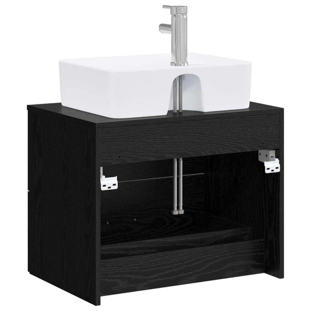 Set di mobili per il bagno Rovere Nero Legno ingegnerizzato 3404383