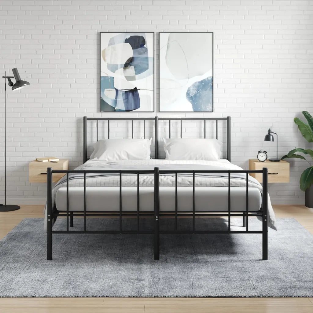 Set di 2 Comodini | Armadio da Notte | Mobiletto da notte a Muro Rovere Sonoma 35x35x20 cm
