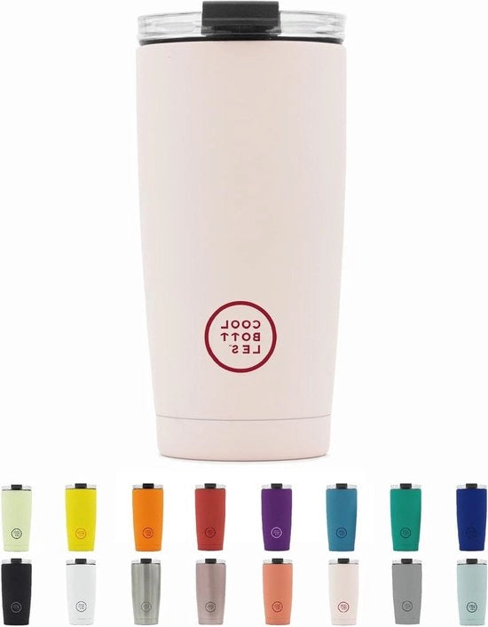 Fiaschetta da 550 ml per Caffè e Bevande Freddi - Isolamento in Acciaio Inossidabile - Ercolierizzato - 10 ore Freddo 5 ore Caldo - Libero da BPA - Pastello Rosa