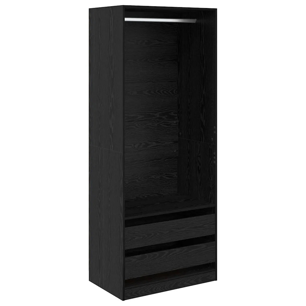 Guardaroba Rovere Nero 80 x 50 x 200 cm Legno multistrato