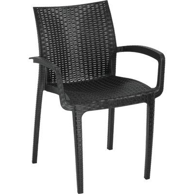 SEDIA RATTAN DUKE + BRACCIOLI PROGARDEN - PP ANTRACITE CM 58X52 H.CM 81