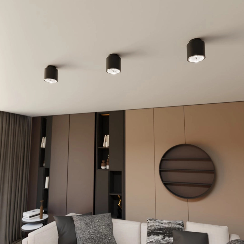 Lampada da soffitto Nano in acciaio nero opaco