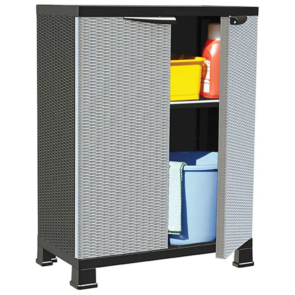 Armadietto in Plastica 68x39x92 cm Design Rattan 337898