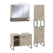 Vicco Set di mobili da bagno Quercia/nero 3 parti