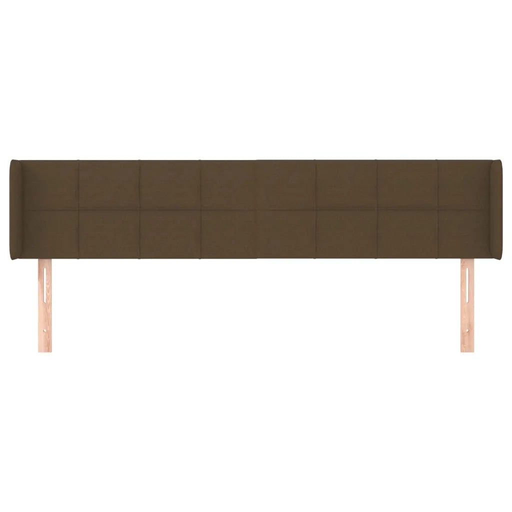 Testiera ad Orecchio Marrone Scuro 163x16x78/88 cm in Tessuto 3118777