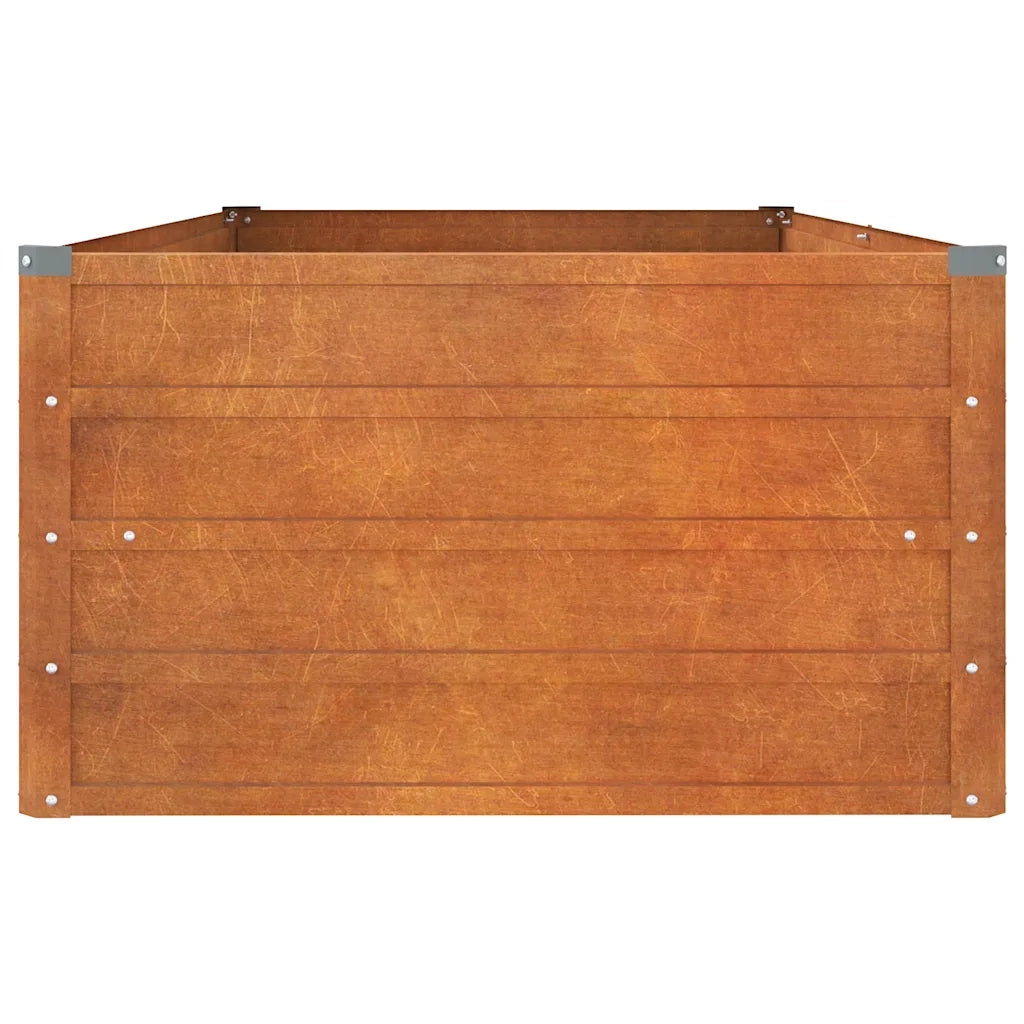 Letto Rialzato da Giardino Ruggine 160x80x45 cm Acciaio Corten 151958