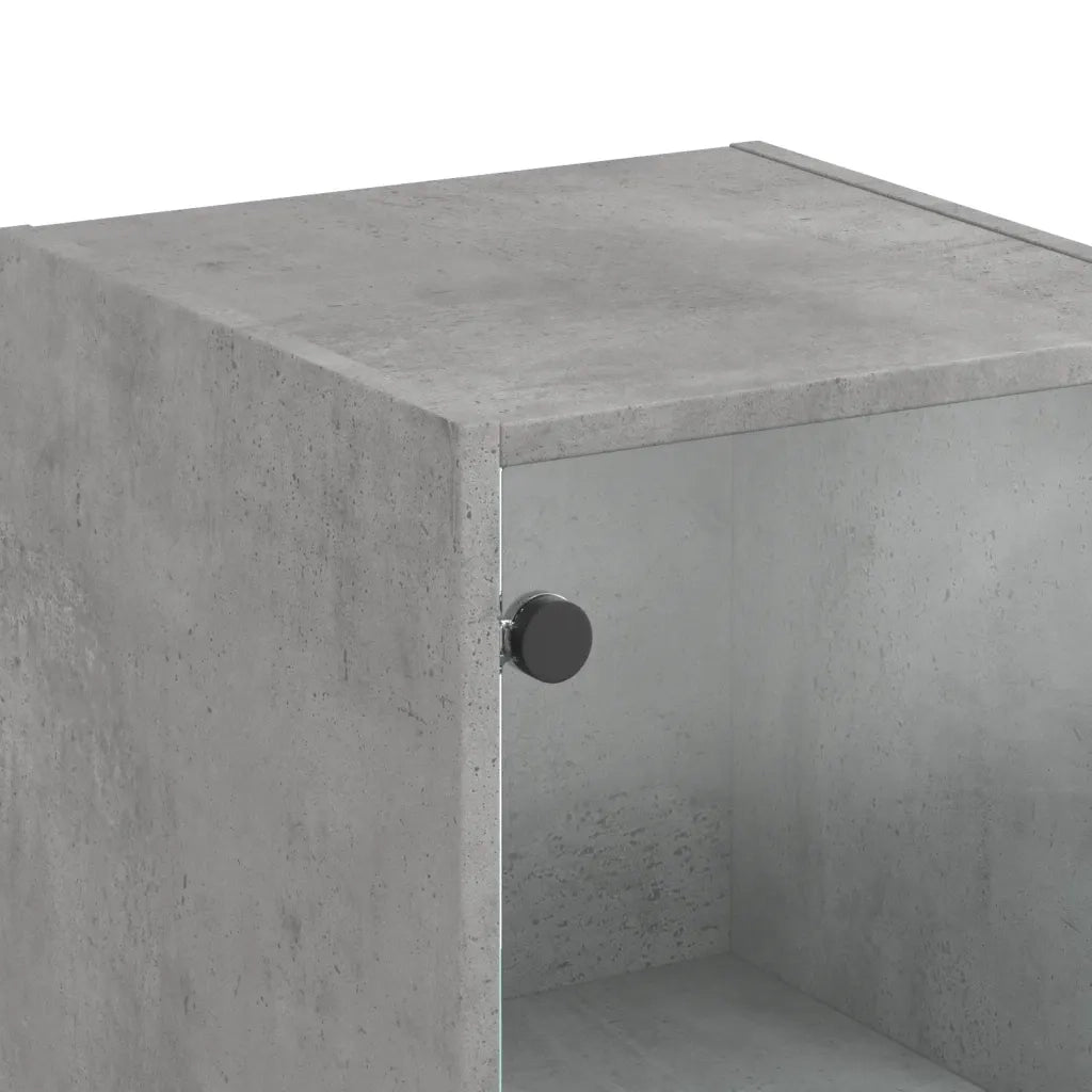 Credenza con Ante in Vetro Grigio Cemento 35x37x142 cm 836437