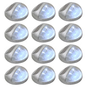Lampade Solari da Parete da Esterni a LED 12 pz Rotonde Argento cod mxl 60411
