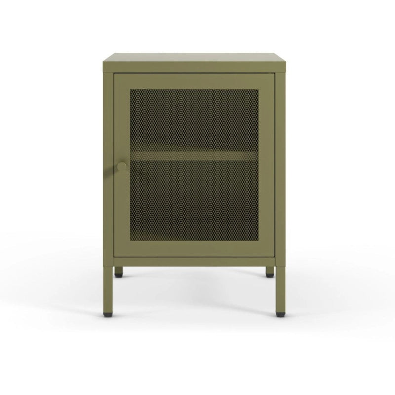 Comodino Fayna19363 in metallo con 1 anta colore verde
