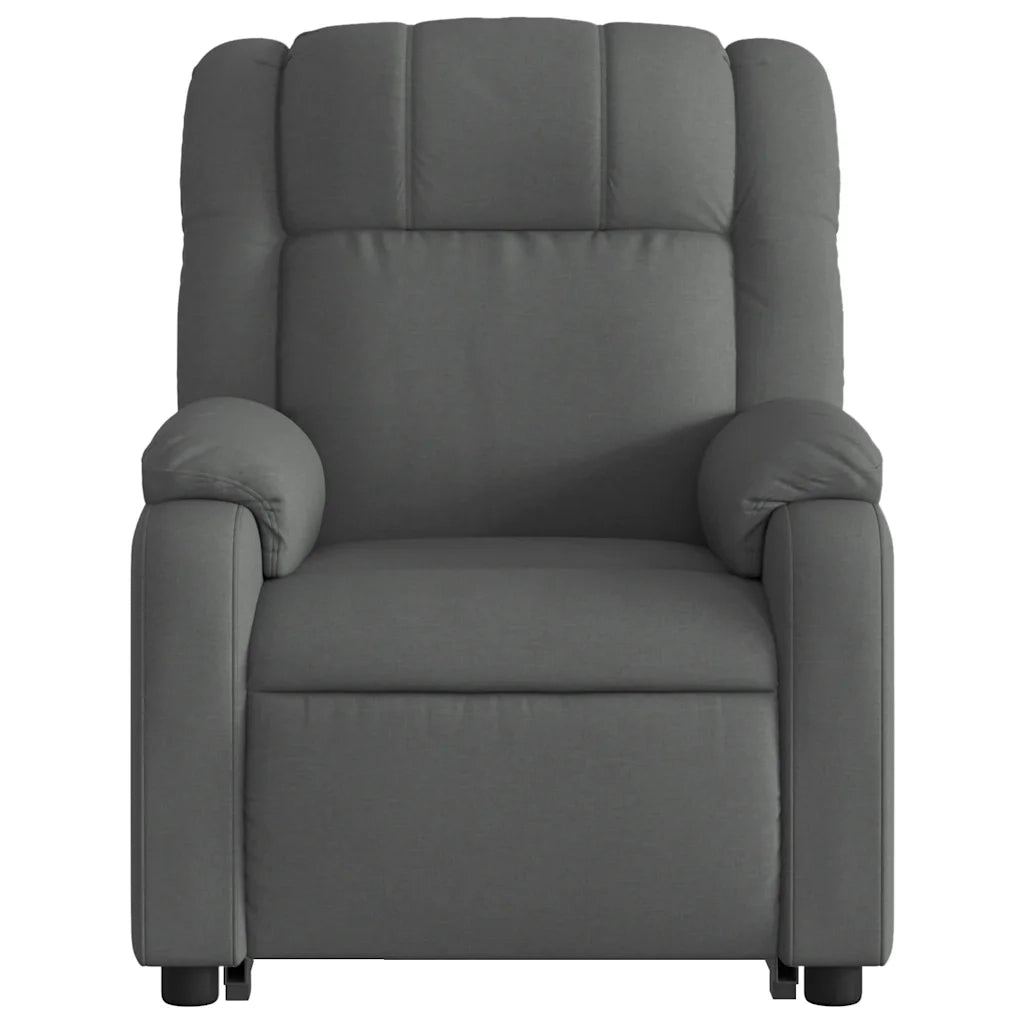 Poltrona | Sedia Relax Alzapersona Reclinabile Grigio Scuro in Tessuto