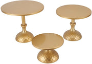 Set di supporti per torte - Piatto per torta in metallo - 3 pezzi - Costruzione robusta - Design elegante - Supporto per torte
