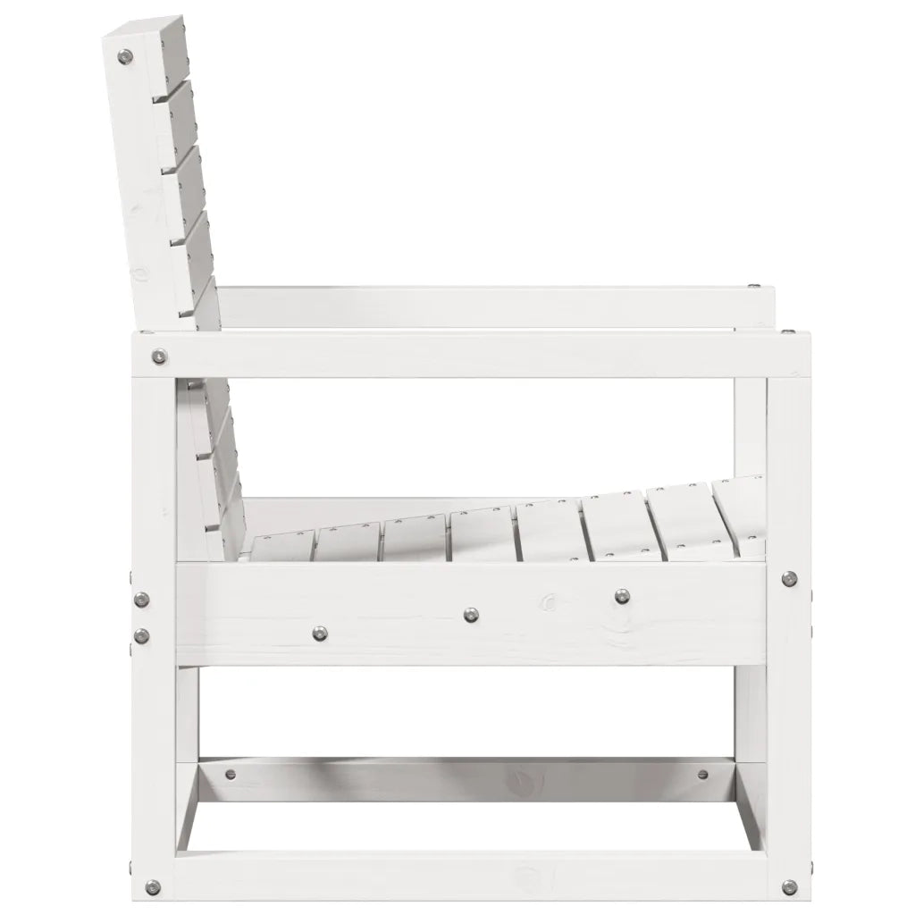 Sedia da Giardino Bianca 57,5x63x76 cm Legno Massello di Pino