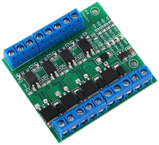 Modulo Mosfet - Amplificatore 4 Canali - Compattibile e Leggero - 12V 3V - Controllo affidabile - Adatto per Progetti di Elettronica -...