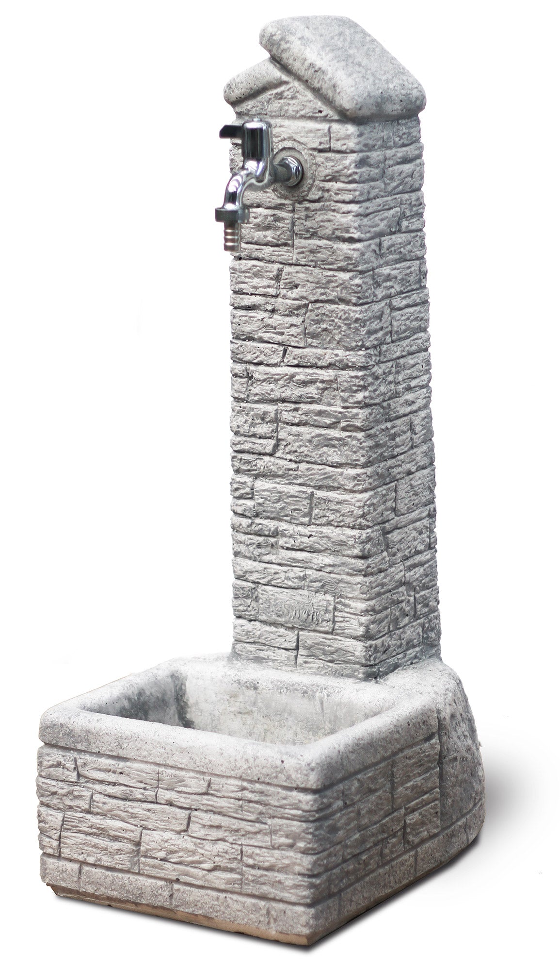 Fontana da Giardino Senza Rubinetto in Cemento Granulato di Marmo Zambla Grigio