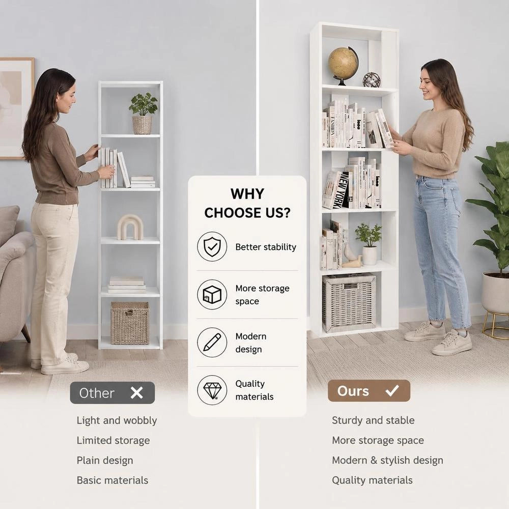 Bookshelf/room Divider, White, 45x24x159 Cm, Engineered Wood