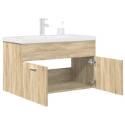 Mobile da Bagno con Lavabo Integrato e Rubinetto Rovere Sonoma