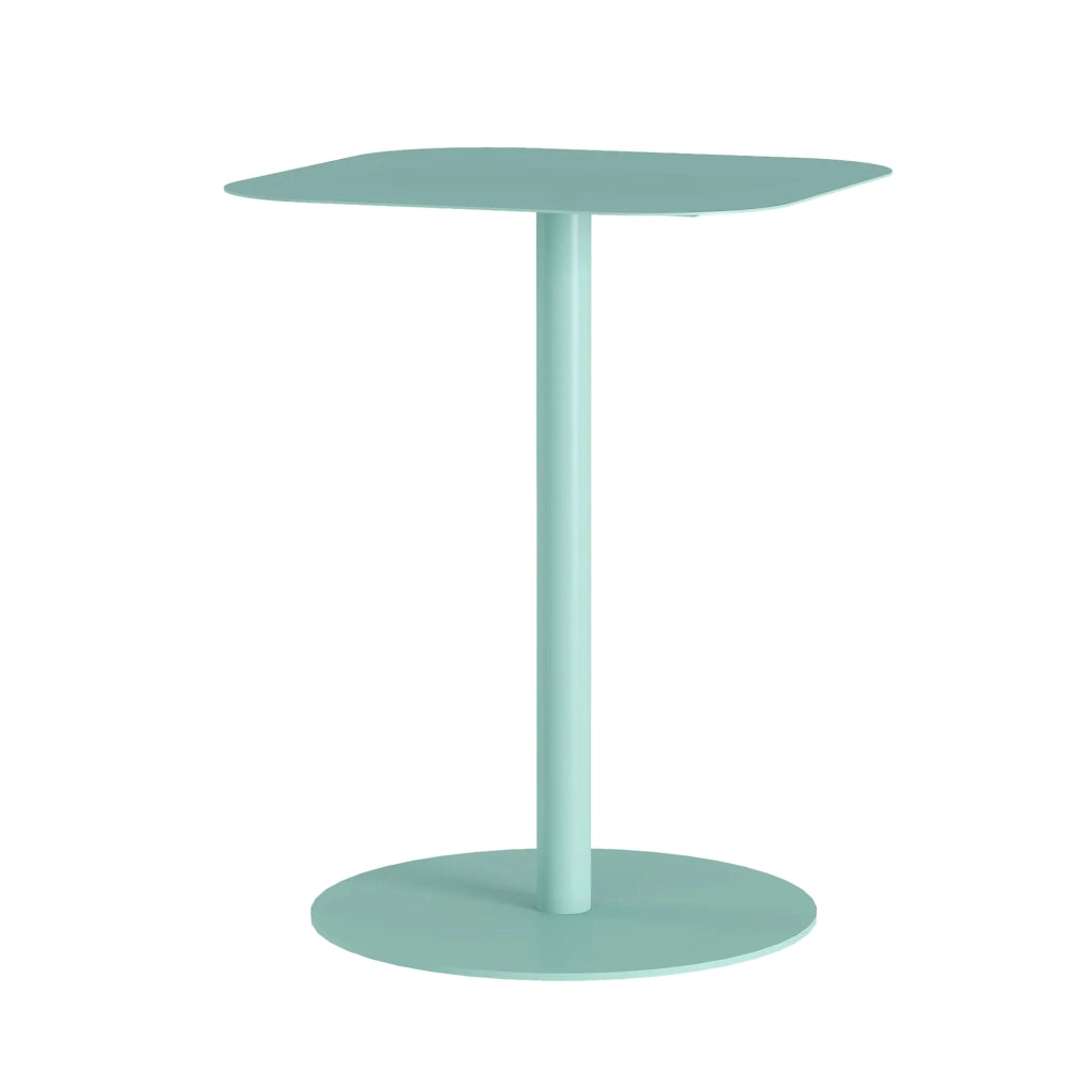 Tavolino Laterale da Divano Nastätten Metallo Piano Quadrato - Menta Verde [en.casa]