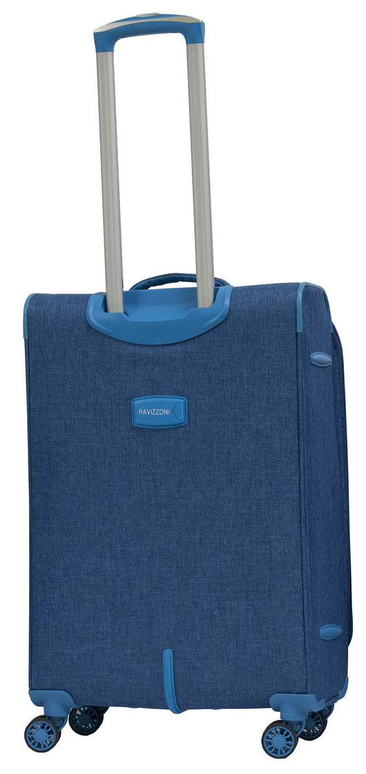 Trolley Valigia Media Morbida in Poliestere 4 Ruote TSA Ravizzoni Nettuno Blu