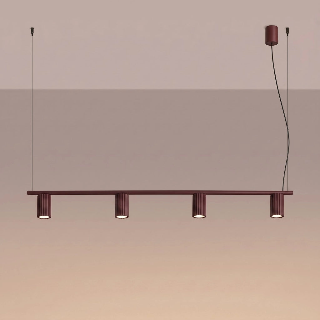Lampadario KARBON 4 bordeaux