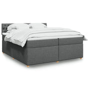 Giroletto a Molle con Materasso Grigio Scuro 200x200 cm Tessuto 3286795