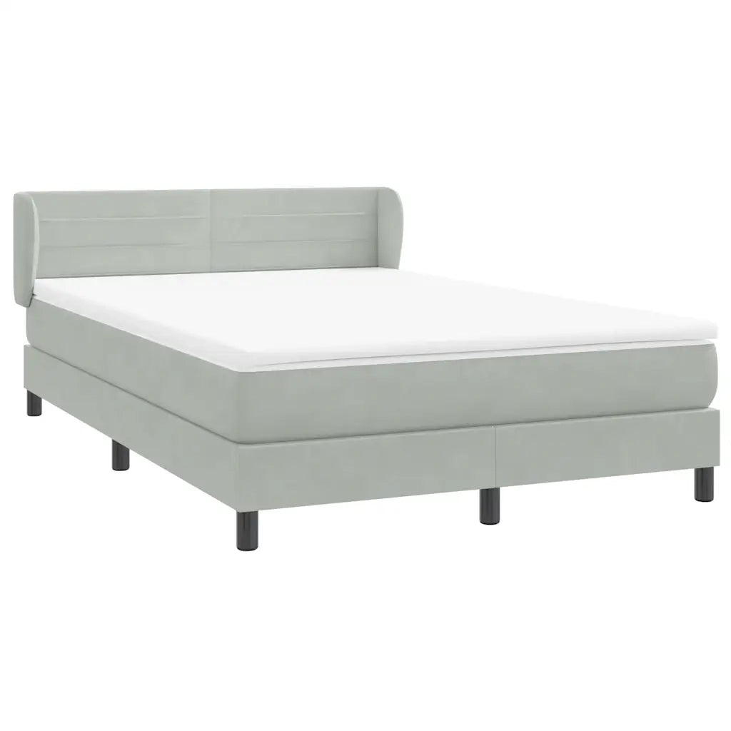 Giroletto a Molle con Materasso Grigio Chiaro 160x220cm Velluto 3317655