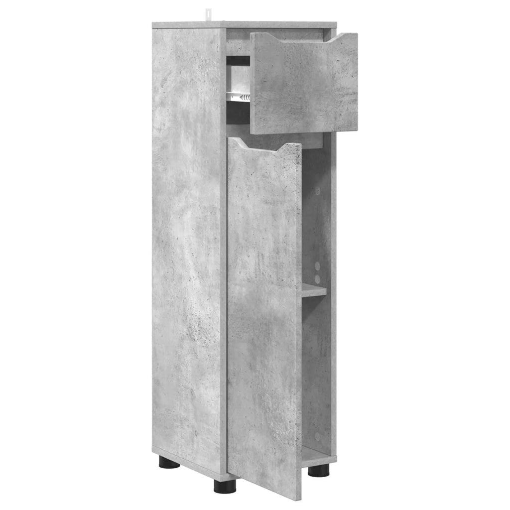 Mobile da Bagno con cassetto Grigio cemento 30,5 x 30 x 101 cm 888740